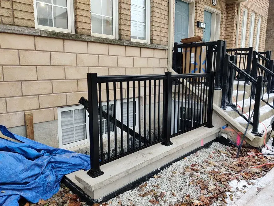 black aluminum railings for basement entrance A-269