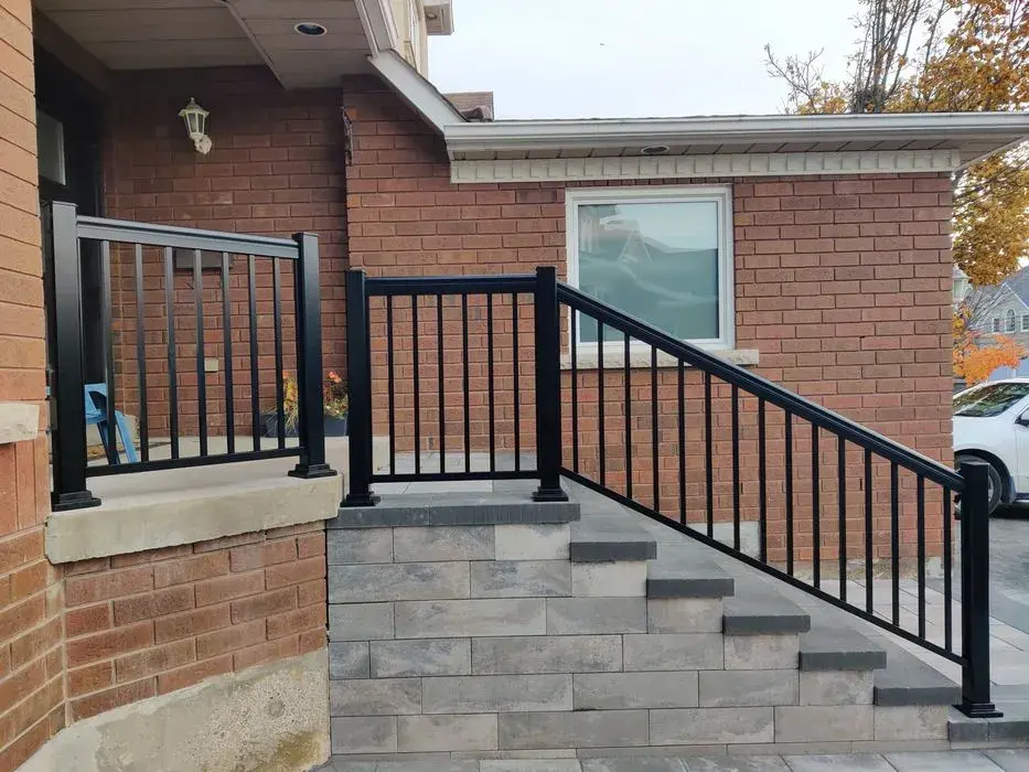 black aluminum railings for home entrance A-267