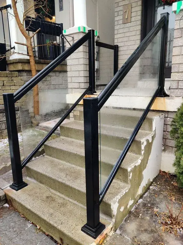 black aluminum glass railings A-275