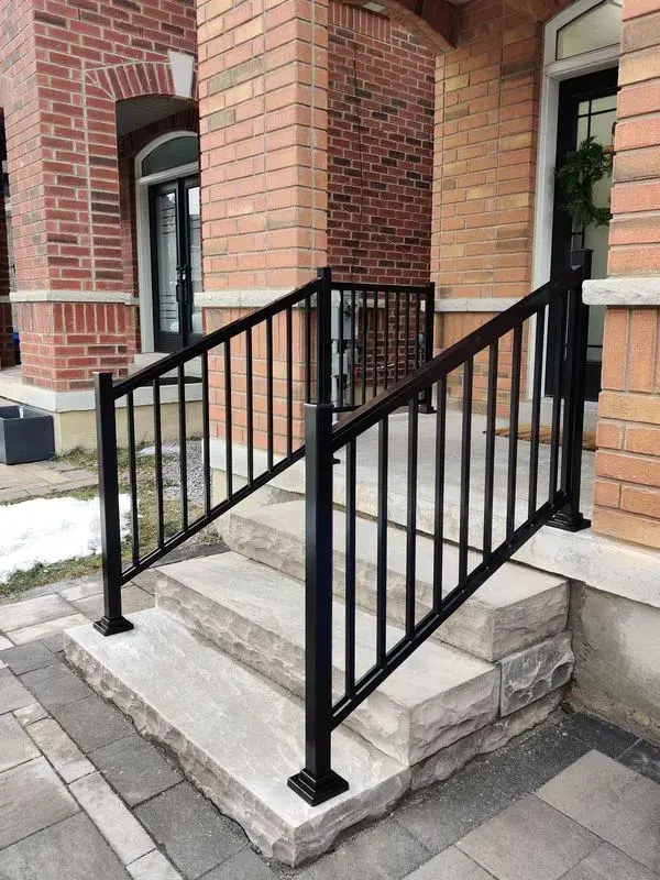 black aluminum railings with 2x2 posts A-276