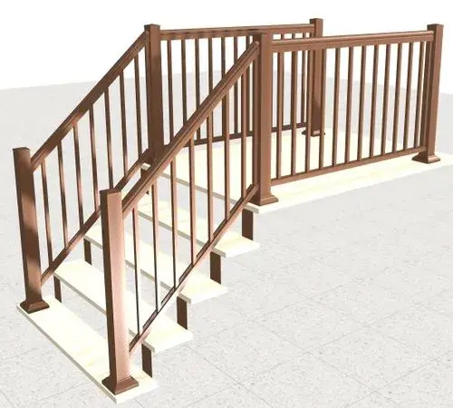 aluminum porch railing with 6 posts