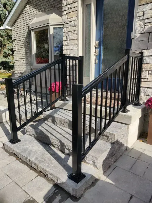aluminum railings for stone steps A-273