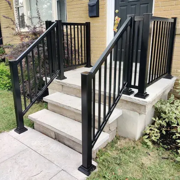 white aluminum porch railing in Ajax Durham region