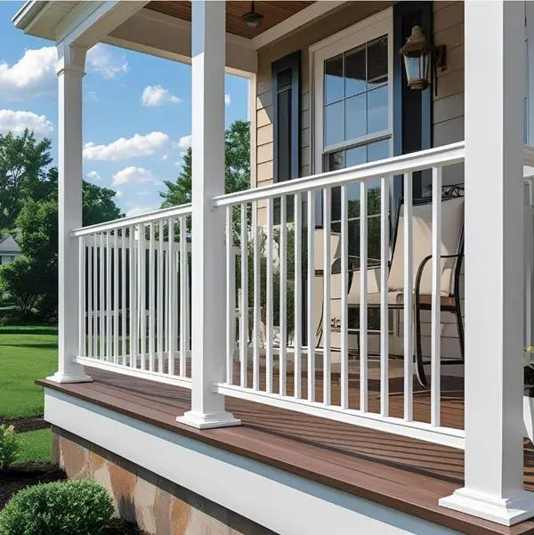 Finished aluminum railing installation