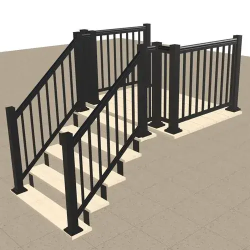 Aluminum porch railing with ten posts