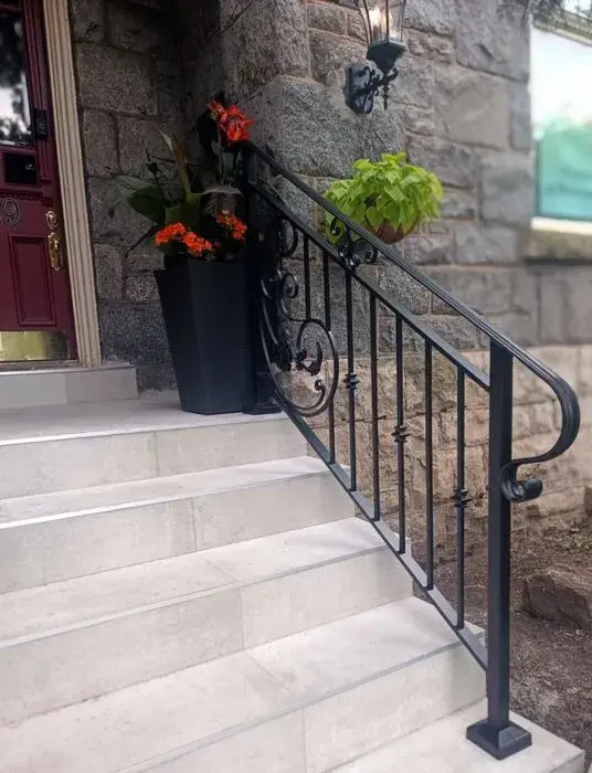 black custom wrought iron porch railings Toronto